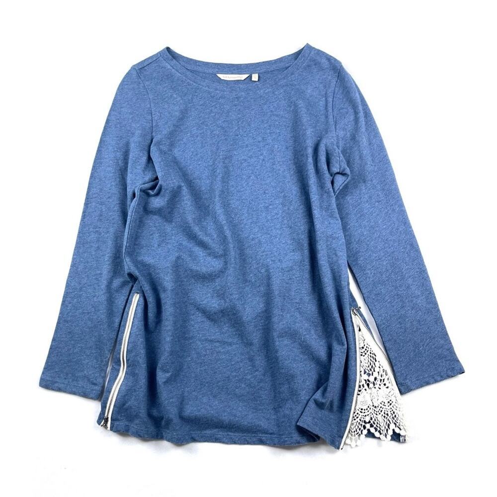 Soft Surroundings Blue Long Sleeve Side Zip Tunic
